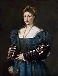 La Bella, Idealporträt von Tizian publiziert als Isabella d'Este[31] oder Eleonora Gonzaga, Galleria Palatina, 1536