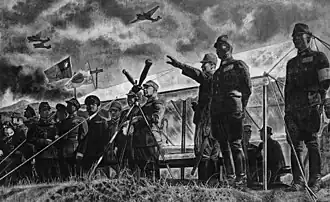 Wang Jingwei besichtigt Truppen, 1944