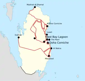 Karte Katar-Rundfahrt 2010