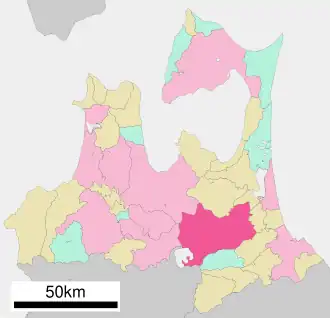 Lage Towadas in der Präfektur