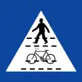 Paralleler Fußgänger- und Radfahrerüberweg