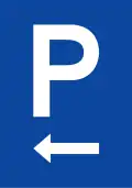 Richtung zum Anzeigen des Parkplatzes