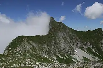 Vanil Noir im Abstieg vom Vanil de l'Ecri gesehen. Rechts die grosse Ostgratschulter