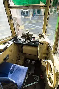 Führerstand des Genfer Museumswagens 729