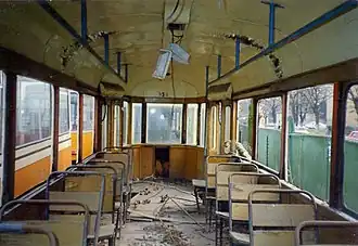 Pionier-Wagen 453 – ehemals 153 – nach seiner Außerdienststellung, aufgenommen 1989