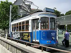 Das Entgleisen des Wagens 100, vormals Straßenbahn Lissabon Nr. 743, führte 2011 zur Einstellung des Betriebs