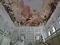 Das gemauerte Spiegelgewölbe ist eigentlich ein Muldengewölbe (Treppenhaus der Würzburger Residenz, mit Deckenmalereien von Giovanni Battista Tiepolo)