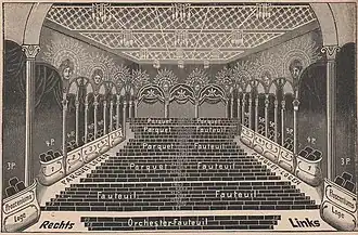 Trianon-Theater, Bestuhlung 1912