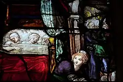 Der Unschuldige übernachtet mit seinen Eltern in der Herberge