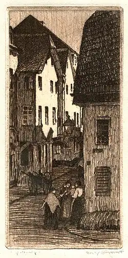 Krahnenstraße in Trier (1917 oder früher), 139 mm x 68 mm