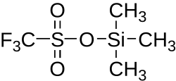 Strukturformel von Trimethylsilyltrifluormethansulfonat