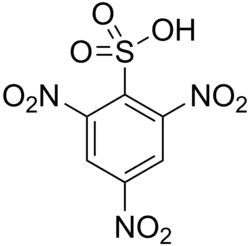 Strukturformel von Trinitrobenzolsulfonsäure