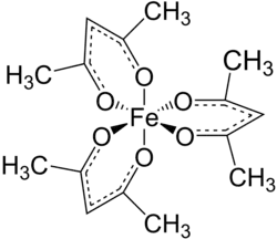 Strukturformel von Eisen(III)-acetylacetonat