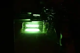 Tritium-Leuchtelement an einem Schlüsselanhänger