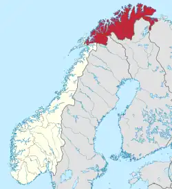 Lage von Troms og Finnmark in Norwegen