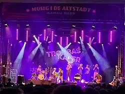 Zu sehen ist die ganze Band am Musig i de Altstadt 2023 in Aarau