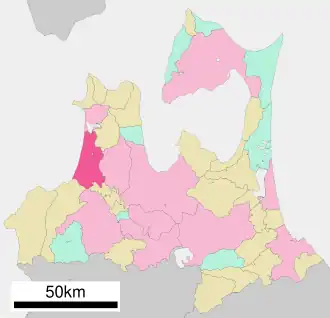 Lage Tsugarus in der Präfektur
