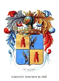 Wappen der Turinetti, Marchesi di Prié