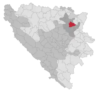 Lage der Gemeinde Tuzla in Bosnien und Herzegowina (anklickbare Karte)