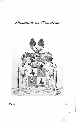 Freiherrenwappen der Waechter von Lautenbach (1825)