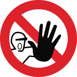 Maritime safety sign from the UNECE - No unauthorized entry