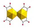 Durch Peroxidbrücken gebildete Dimere aus Uranylionen in K6(H2O)4[(UO2)2(O2)(C2O4)4][9]