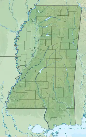 Reliefkarte: Mississippi