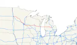 Karte des U.S. Highways 10