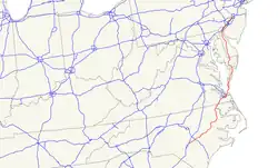 Karte des U.S. Highways 13