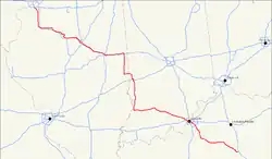 Karte des U.S. Highways 150