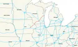 Karte des U.S. Highways 151