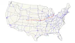 Karte des U.S. Highways 24