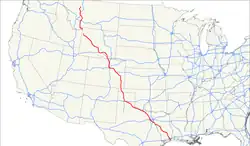 Karte des U.S. Highways 287