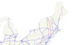 Karte des U.S. Highways 7