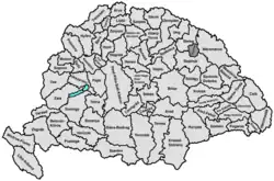 Lage des Komitats Ugocsa