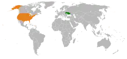 Lage von Vereinigte Staaten und Ukraine