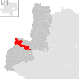 Lage der Gemeinde Unserfrau-Altweitra im Bezirk Gmünd (anklickbare Karte)