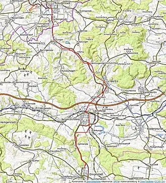 Bilddatei, aus der der Verlauf der Route hervorgeht