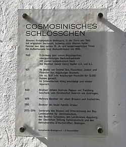 Hinweistafel zur Baugeschichte