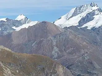 Unterrothorn mit Allalinhorn, Oberrothorn, Rimpfischhorn, Blauherd und Sunnegga
