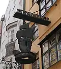 Nasenschild von Unterberger Kaffee in der Innsbrucker Altstadt