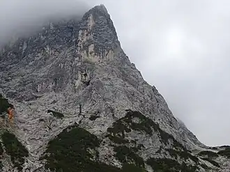 Der Untere Berggeistturm von der Oberreintalhütte aus fotografiert