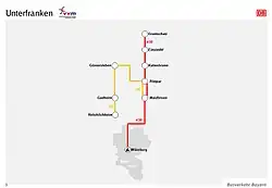 DRB-Linien in Unterfranken