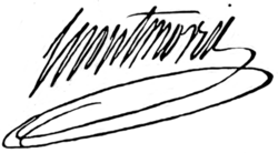 Unterschrift Armand Marc Graf de Montmorin-Saint Herem (1745–1792) französischer Staatsmann