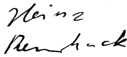 Unterschrift Heinz Rennhack deutscher Schauspieler