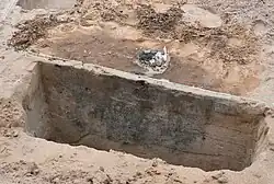 Größeres Pfostenloch eines Gebäudeständers