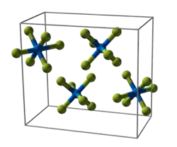 Elementarzelle des Neptuniumhexafluorids[14]