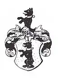 Variante des Wappens der Roëll mit Bär als Helmzier[17]
