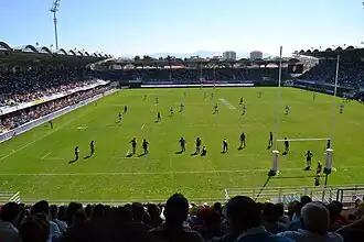 Spiel der USA Perpignan gegen Aviron Bayonnais (Rugby Union) Stade Aimé-Giral (April 2011)