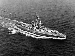 USS Nevada (BB-36) 1944 nach der Rekonstruktion